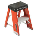Step Stand, 2 Steps, 375 lb Load Capacity, 24 in Overall Height, Fiberglass, Orange/Silver