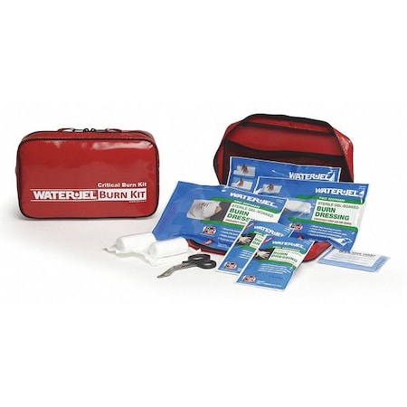 Burn Care Kit, Plastic Case, Red, 12-5/8" H