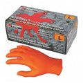 NitriShield with Grippaz, Nitrile Disposable Gloves, 6 mil Palm, Powder-Free, S, 100 PK, Orange