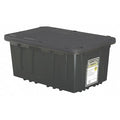 Stack & Nest Storage Tote W/ Lid, 27 gal, 28-1/2 in L x 19-3/4 in W x 14-3/4 in H, Black, Yellow