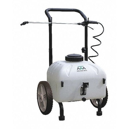 9 gal Broadcast Lawn Sprayer, 50 in Coverage, 12V Rechargable Battery, 2 hr Per Charge