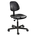 Polyurethane Drafting Chair, 15" to 20", No Arms, Black