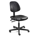 Polyurethane Drafting Chair, 15" to 20", No Arms, Black