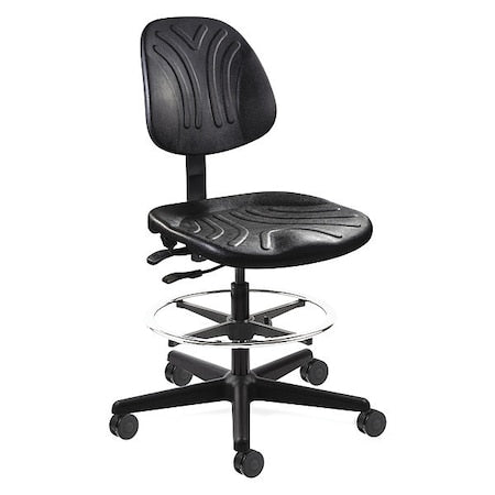 Drafting Chair Drafting Chair, No Arms, 21" to 31" Height, Polyurethane, Black