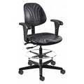 Drafting Chair Drafting Chair, Adjustable Arms, 21" to 31" Height, Polyurethane, Black
