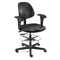 Drafting Chair Drafting Chair, Adjustable Arms, 19" to 26-1/2" Height, Polyurethane, Black
