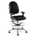 Black Vinyl Chair w/ tilt, 22-32" St Ht., Casters & Arms