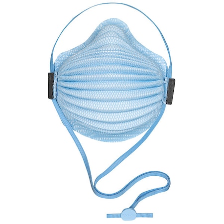 Surgical N95, AirWave, Adj. Smart Strap, Molded Full Foam Nose Flange, Blue, M/L, PK 10