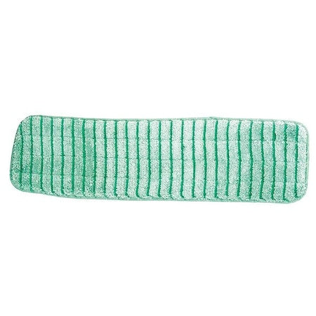 Flat Mop Pad, Hook-and-Loop Connection, Green, Microfiber, PK12, LWGS18