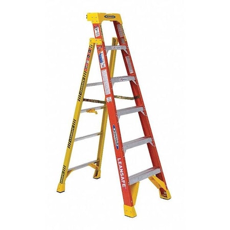 6 ft Fiberglass Stepladder, 300 lb Capacity