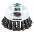 Knot Wire Cup Brush, Threaded Arbor Moun