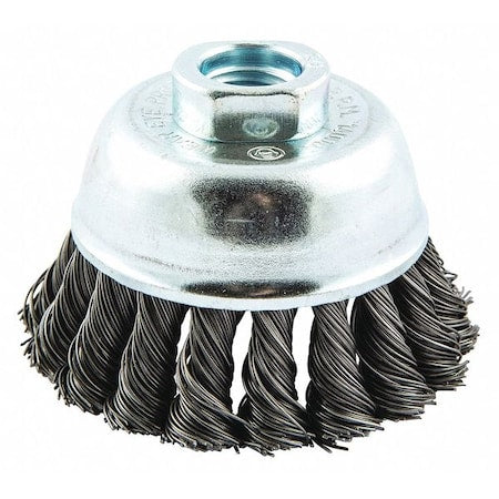 Knot Wire Cup Brush, Threaded Arbor Moun