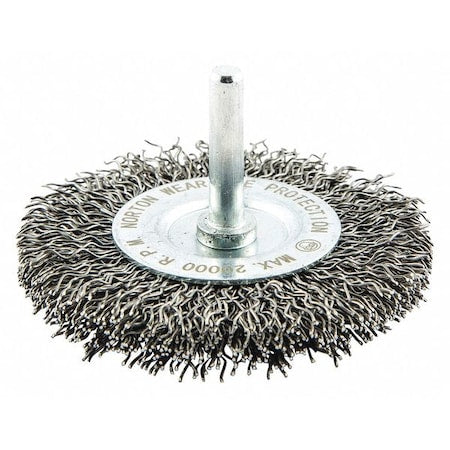 Crimped Wire End Brush, 1" L Trim