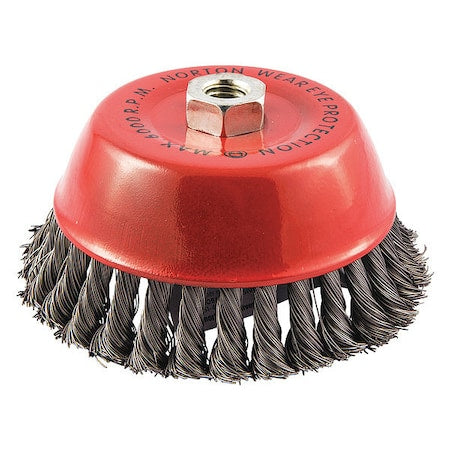 Knot Wire Cup Brush, Threaded Arbor Mount