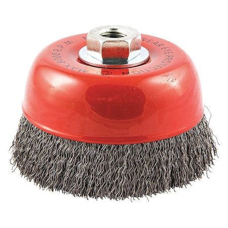 Crimped Wire Cup Brush, 1-3/8" L Trim