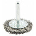 Wire Wheel Brush, Shank Mount, 1/4" L Trim