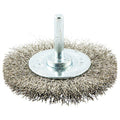 Wire Wheel Brush, Shank Mount, 3/4" L Trim