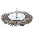 Wire Wheel Brush, Shank Mount, 1" L Trim
