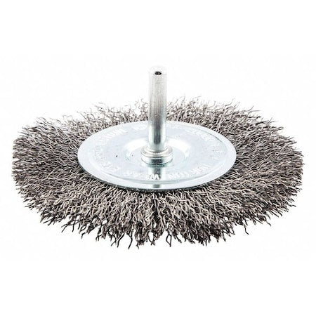 Wire Wheel Brush, Shank Mount, 1" L Trim