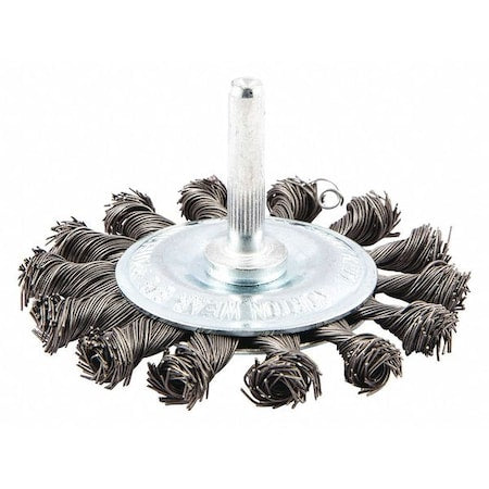 Wire Wheel Brush, Shank Mount, 5/8" L Trim