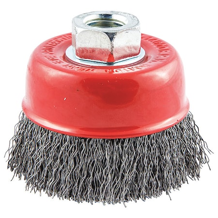 Crimped Wire Cup Brush, 1" L Trim