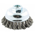 Knot Wire Cup Brush, Threaded Arbor Mount