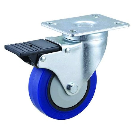 Plate Caster, Light-Duty, 264 lb., Black