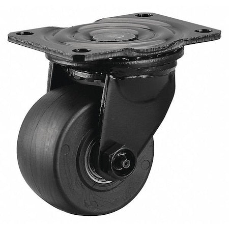 Plate Caster, Light-Med. Duty, 800 lb., Blk