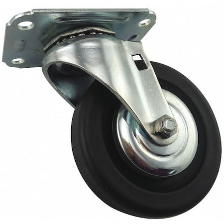 Plate Caster, Light-Duty, 4" Wheel Dia.