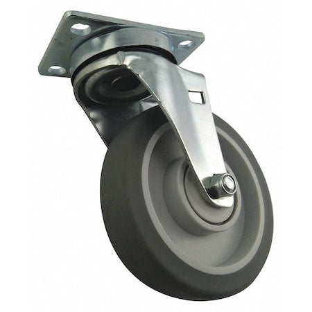 Plate Caster, Light-Duty, 5" Wheel Dia.