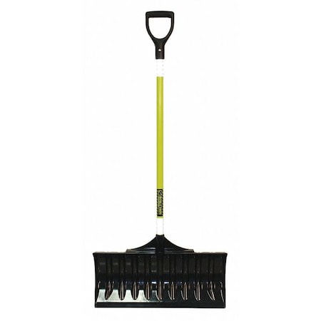 Snow Shovel, 24 in W x Poly Blade, 45 in L Fiberglass Handle