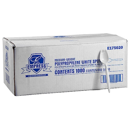Spork, White, E175, Med, PK1000