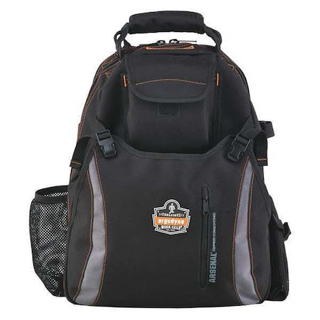 Tool Backpack, Black, 1200D Ballistic Polyester, 4 Molded ABS Plastic (Bases), 26 Pockets