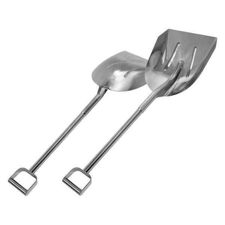 Hygienic Shovel, Stainless Steel Blade, Silver Stainless Steel Handle