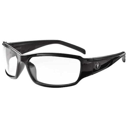 THOR, Safety Glasses, Uncoated, Indoor/Outdoor Lens, Black Frame, Full-Frame