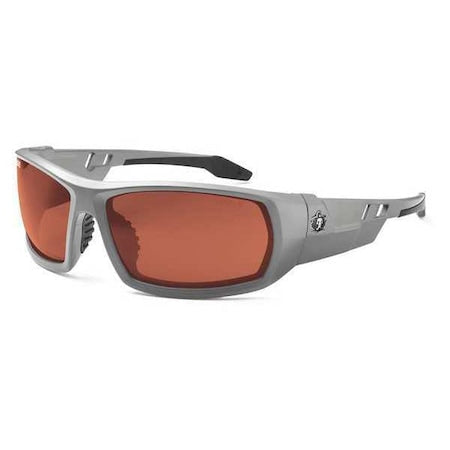ODIN, Safety Glasses, Uncoated, Copper Lens, Gray Frame, Full-Frame, Polarized