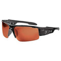 DAGR-PZ, Safety Glasses, Uncoated, Copper Lens, Black Frame, Half-Frame, Polarized