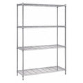 Wire Shelving Unit, 18"D x 36"W x 72"H, 4 Shelves, Chrome