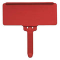 Red Plastic Label Tag, 3 in L, 1 3/8 in W