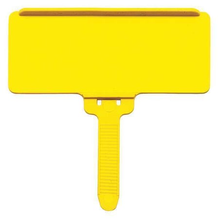 Yellow Plastic Label Tag, 3 in L, 1 3/8 in W