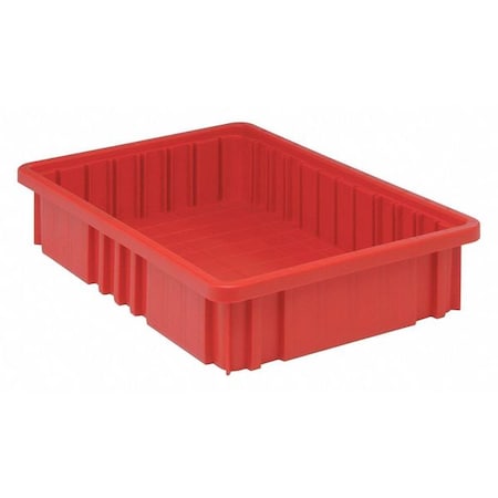 Divider Box, Polypropylene, Red, 3 1/2 in H, 10 7/8 in W, 16 1/2 in L