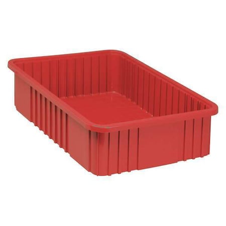 Divider Box, Polypropylene, Red, 6 in H, 17 1/2 in W, 22 1/2 in L