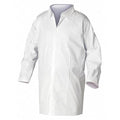 Disposable Lab Coat, SMMMS, Serged, White, 30 PK
