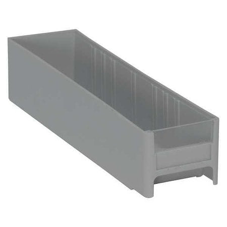 Interlocking Storage Bin, Polystyrene, Gray, 2-1/2 in H, 2-3/4 in W, 11 in L