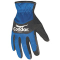 Mechanics Gloves, Synthetic Leather Palm, 2XL, Black/Blue