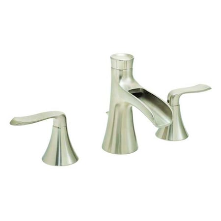 Manual Straight Bathroom Faucet, 6" to 12" Mount, Brushed Nickel 3 Hole