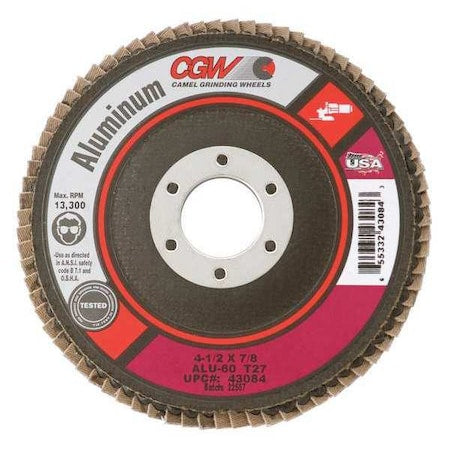 Flap Disc, 4.5x7/8, T29, Alu, Reg, 60G