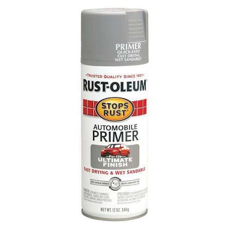 Spray Paint, Light Gray, Solvent, 12 oz