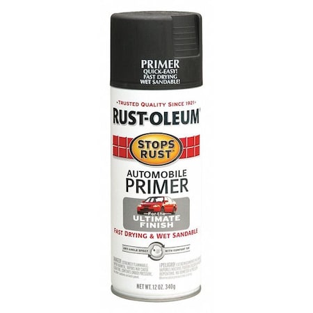 Spray Paint, Dark Gray, Primer, Solvent, 12 oz.