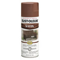 Spray Paint, Chestnut Brown, Satin, Solvent, 12 oz.